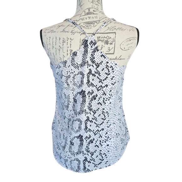J. Crew White Black Snake Print Spaghetti Strap Cami Tank Top 2 - Picture 3 of 7